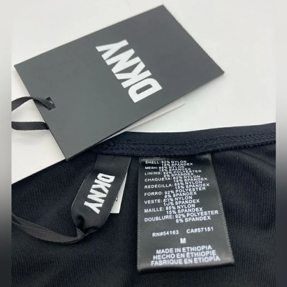 NWT DKNY Black One-Piece Swimsuit Size M/10 - Picture 8 of 12